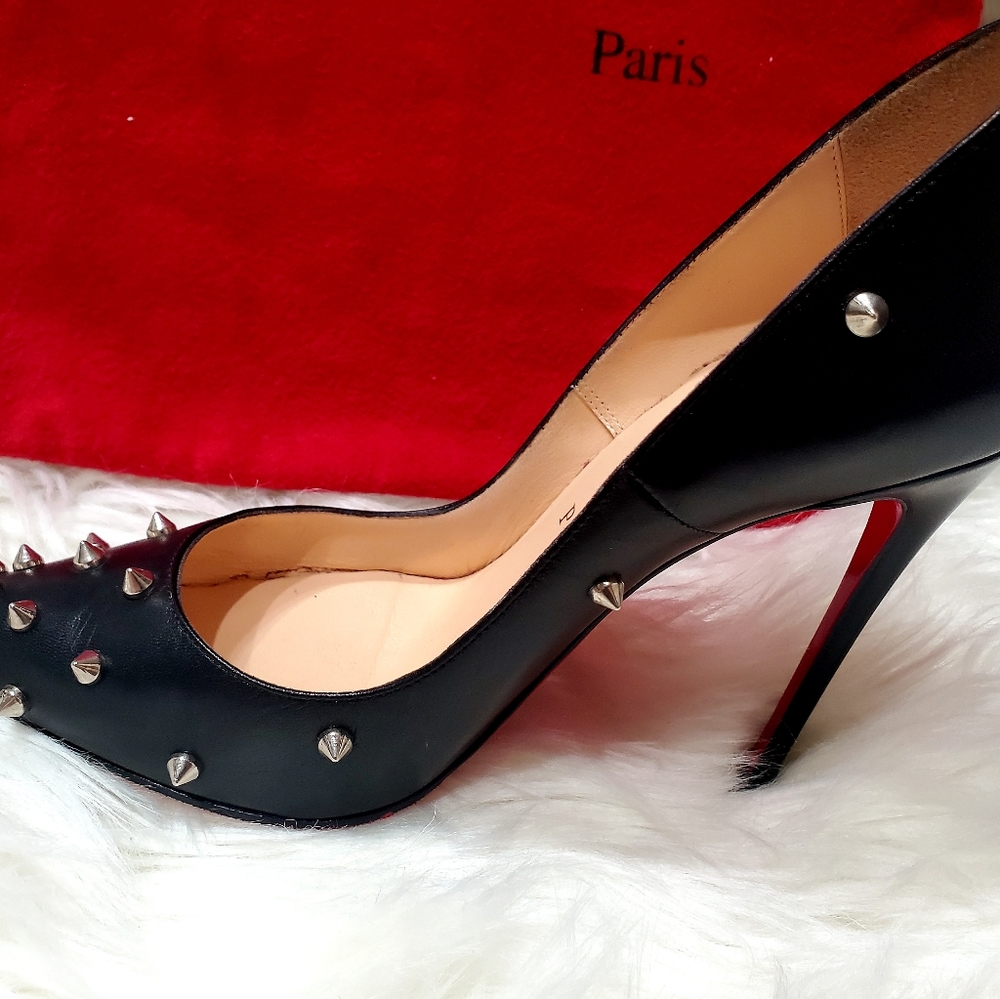 Christian Louboutin Black Studded Heels - Picture 3 of 7